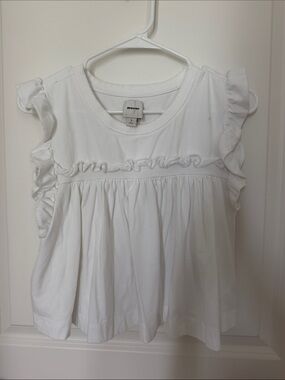 Maeve White Ruffle Sleeve Tank Top for Kids